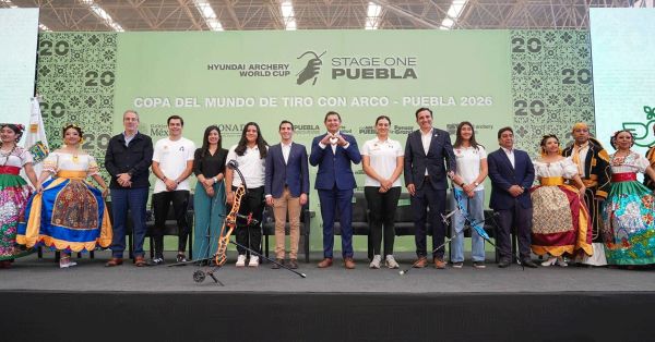 Presentan Armenta y Chedraui la Copa del Mundo de Tiro con Arco Puebla 2026