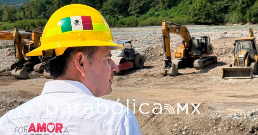Destaca Armenta obra de seguridad hidr&aacute;ulica que se ejecuta en el r&iacute;o Pantepec