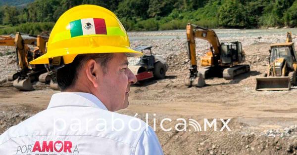 Destaca Armenta obra de seguridad hidr&aacute;ulica que se ejecuta en el r&iacute;o Pantepec