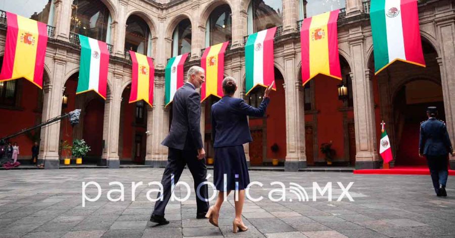 Dialoga Sheinbaum  en Palacio Nacional con el Rey Felipe VI de Espa&ntilde;a