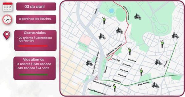 Prepara Gobierno de la Ciudad cierres viales por actividades de El Calvario