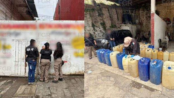 Durante un cateo, FGR asegura huachicol en Huauchinango