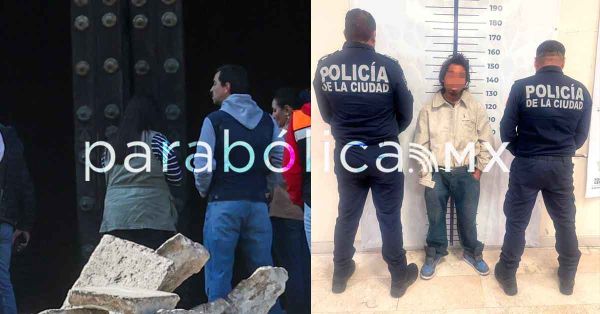 Detiene SSC a sujeto se&ntilde;alado por incendio en la puerta de Catedral