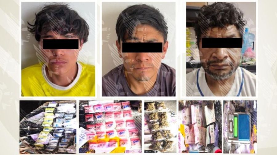 En Atlixco, asegura FGE punto de venta de droga y detiene a tres personas