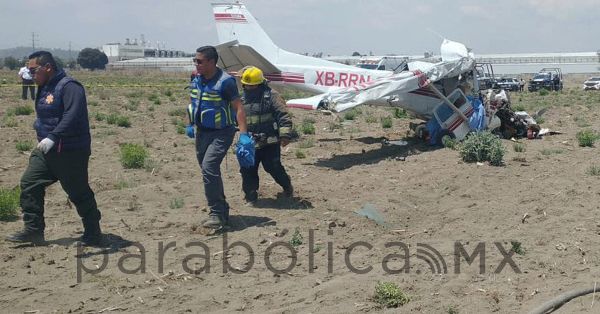 Cae avioneta en terreno de Huejotzingo
