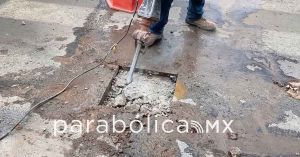 Se deslinda Agua de Puebla de da&ntilde;os en la calle 7 Sur