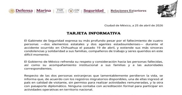 Carec&iacute;an agentes de la CIA de permisos para tareas operativas en M&eacute;xico: Gabinete Seguridad