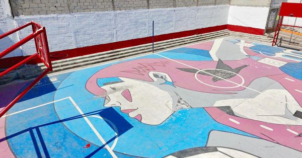 Realiza Gobierno de Pepe Chedraui Jornada de Pintura en Cancha La Rosa