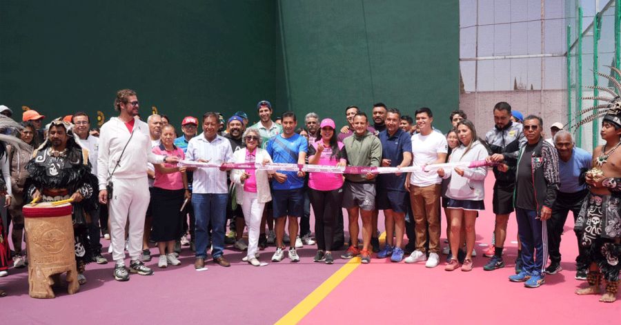 Rescatan cancha de frontenis en el Deportivo Tlachtli