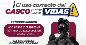 Previene Cuautlancingo sobre el uso del caso en motociclistas