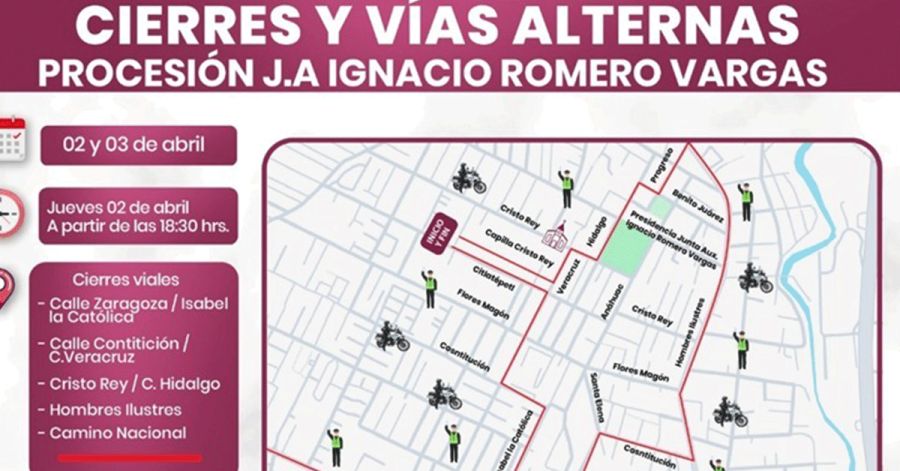 Activar&aacute; SSC cierres viales en Ignacio Romero Vargas por actividades de Semana Santa