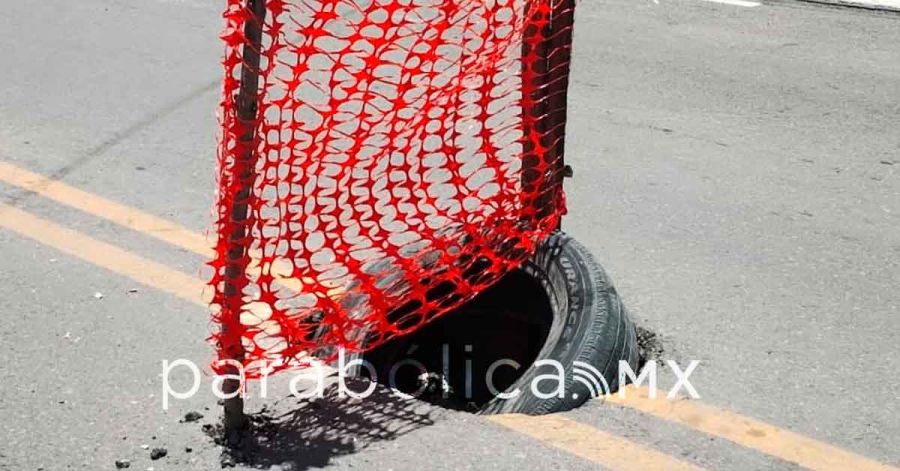 Denuncia Infra a Agua de Puebla: generaron socav&oacute;n por falta de mantenimiento a tuber&iacute;as