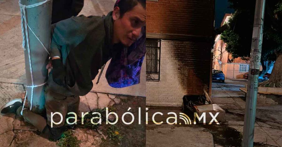 Amarran y golpean a presunto ladr&oacute;n en unidad habitacional San Bartolo