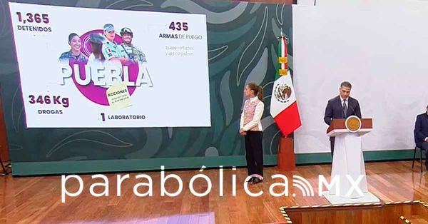 Reporta Harfuch la ca&iacute;da de un 41% en homicidios dolosos en Puebla