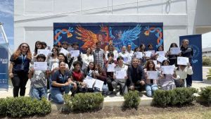 Crean estudiantes un mural en prepa BUAP de Tepeaca