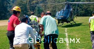 Trasladan de urgencia a paciente en ambulancia a&eacute;rea desde Zacapoaxtla a la capital