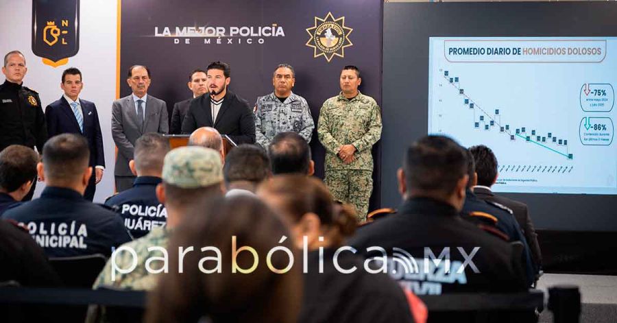 Reporta Samuel Garc&iacute;a ca&iacute;da de los homicidios a niveles hist&oacute;ricos en Nuevo Le&oacute;n