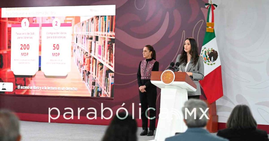 Avala Sheinbaum tasa cero en IVA para librer&iacute;as