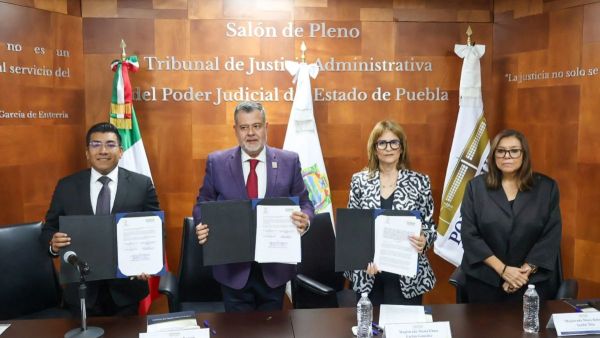 Firman acuerdo de colaboraci&oacute;n TSJ Puebla y Tribunal administrativo