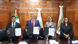 Firman acuerdo de colaboraci&oacute;n TSJ Puebla y Tribunal administrativo