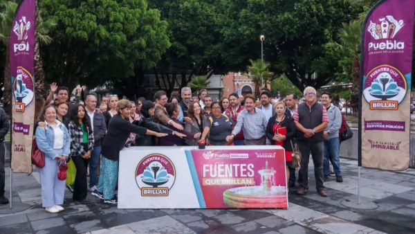 Suma Puebla cuatro rehabilitaciones m&aacute;s con &ldquo;Fuentes que Brillan&rdquo;