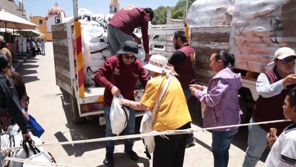 Realizan en San Pedro Cholula entrega de apoyos alimentarios