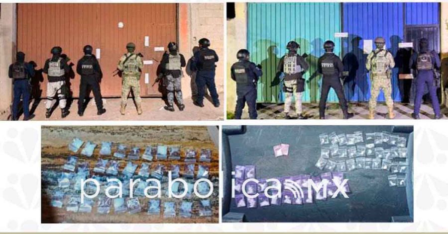 Asegura FGE casi 100 envoltorios de distintas drogas&nbsp;en dos cateos en Tepeaca