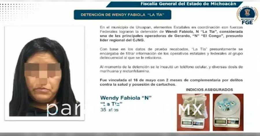 Cae &ldquo;La T&iacute;a&rdquo;, otra posible implicada en el homicidio del alcalde de Uruapan, Carlos Manzo