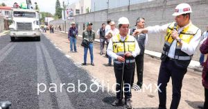Supervisa Armenta la reconstrucci&oacute;n de una calle en la Romero Vargas