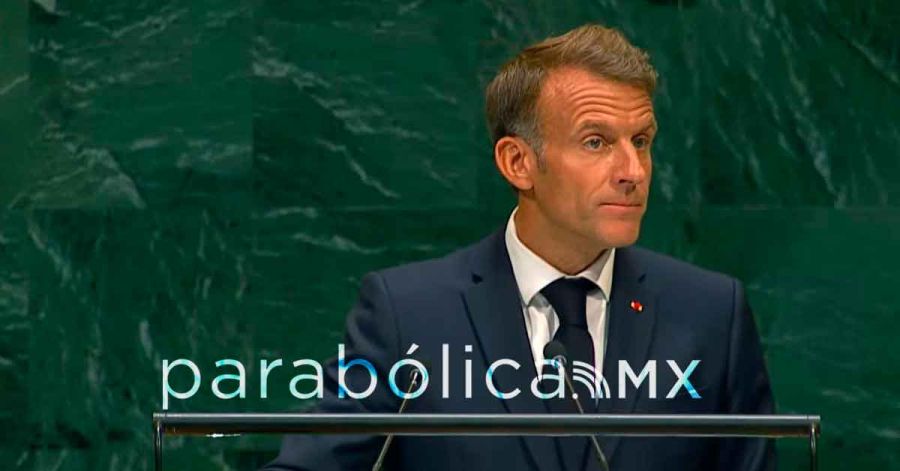 Deber&iacute;a avergonzarse todo el mundo por el genocidio en Gaza: Macron en la ONU