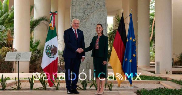 Recibe Sheinbaum en Canc&uacute;n al presidente de Alemania, Frank-Walter Steinmeier