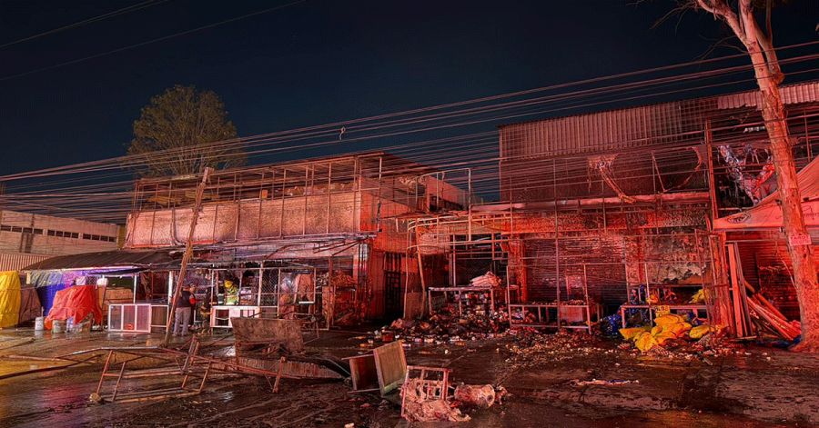 Se registra incendio en Central de Abasto de Puebla
