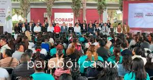Firma Armenta convenio de seguridad en Chachapa, Amozoc